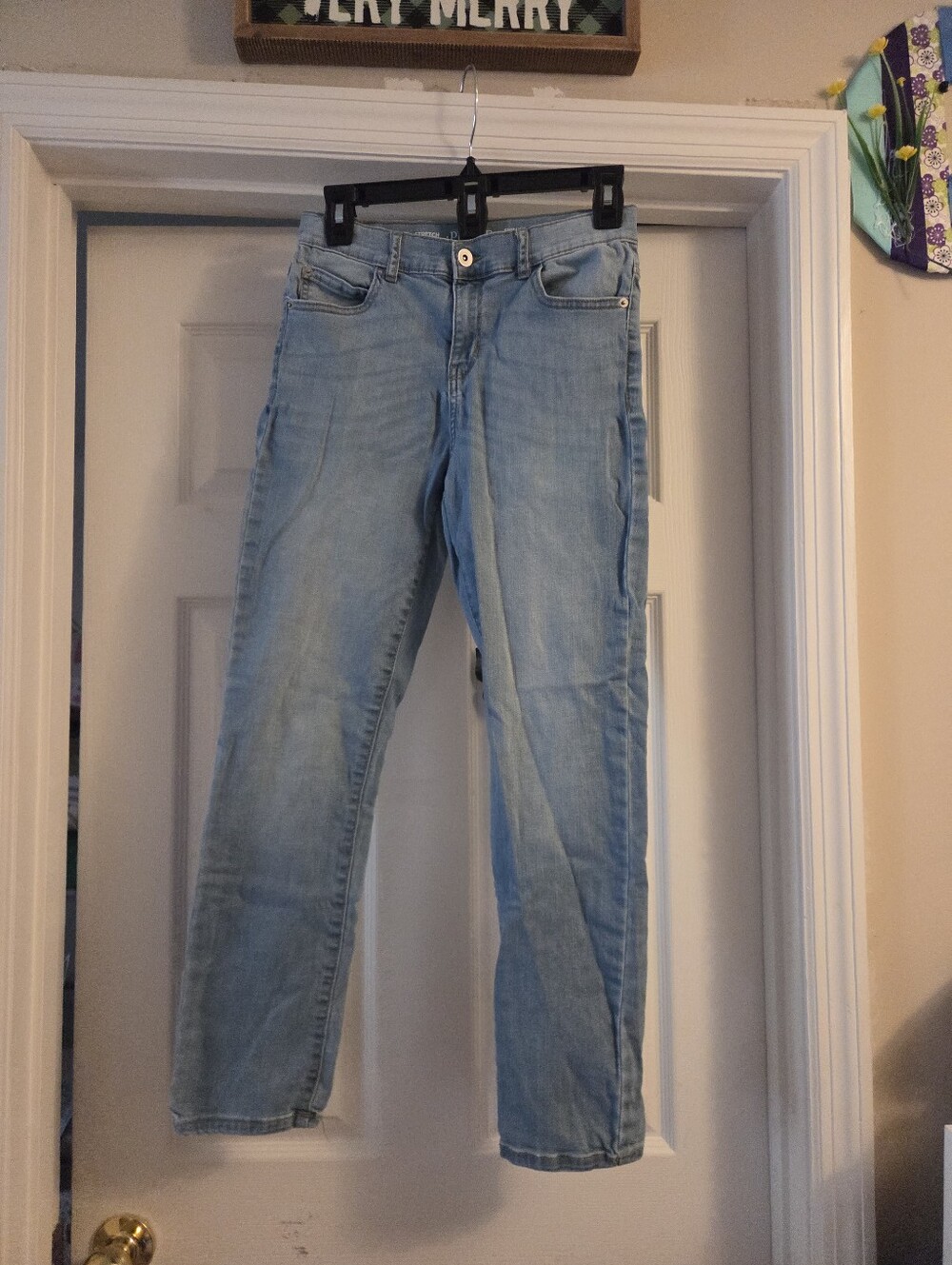 Girls Size 12 Skinny Stretch Light Blue Denim Jeans By Place